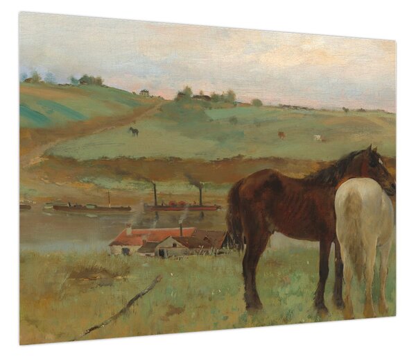 Obraz - Edgar Degas, Horses in a Meadow, reprodukcje (70x50 cm)