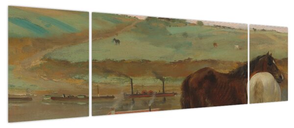 Obraz - Edgar Degas, Horses in a Meadow, reprodukcje (170x50 cm)