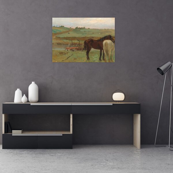 Obraz - Edgar Degas, Horses in a Meadow, reprodukcje (70x50 cm)