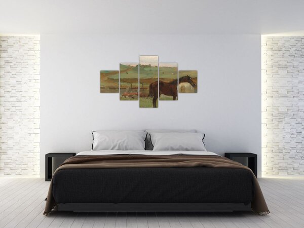 Obraz - Edgar Degas, Horses in a Meadow, reprodukcje (125x70 cm)