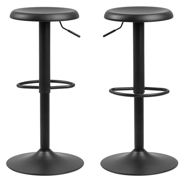 Czarny metalowy hoker z regulowaną wysokością (wysokość siedziska 59 cm) Finch – Actona