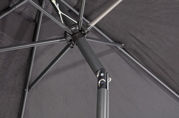 Czarny parasol ogrodowy bez podstawy Bonami Essentials Sun, ø 300 cm