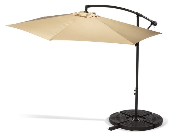 Beżowy parasol ogrodowy bez podstawy Bonami Essentials Happy Sun, ø 300 cm