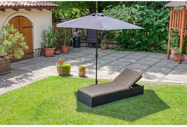 Czarny parasol ogrodowy bez podstawy Bonami Essentials Sun, ø 300 cm