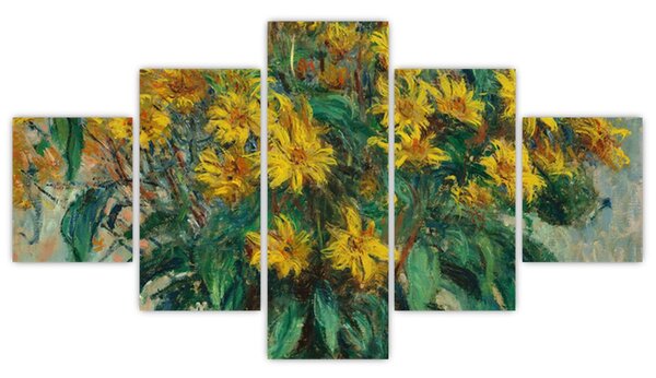 Obraz - Claude Monet, Jerusalem Artichoke Flowers, reprodukcje (125x70 cm)