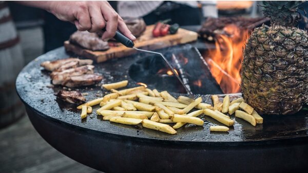 Brązowy grill zewnętrzny na węgiel Remundi Nero S, ø 62 cm