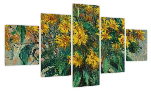 Obraz - Claude Monet, Jerusalem Artichoke Flowers, reprodukcje (125x70 cm)