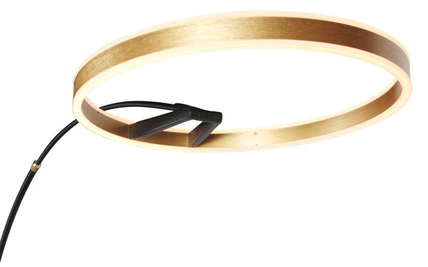 Steinhauer Lampa łukowa - lampa stojąca Ringlux, możliwość ściemniania, czarny, salon / jadalnia, metal, nowoczesny