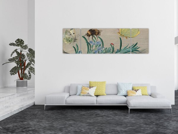 Obraz - Jan van Kessel the Elder, Insects and a Sprig of Rosemary, reprodukcje (170x50 cm)