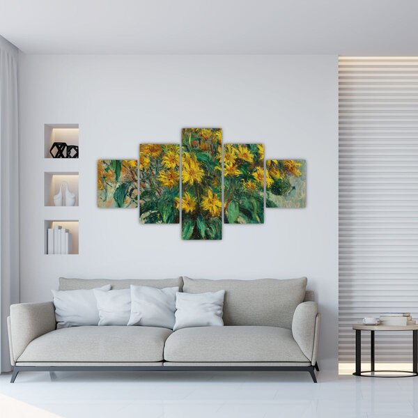 Obraz - Claude Monet, Jerusalem Artichoke Flowers, reprodukcje (125x70 cm)