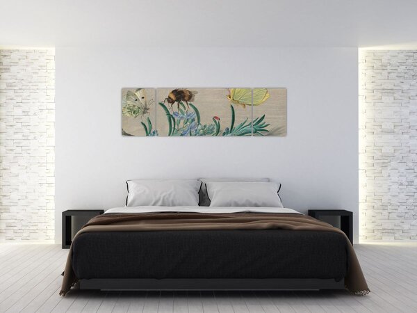 Obraz - Jan van Kessel the Elder, Insects and a Sprig of Rosemary, reprodukcje (170x50 cm)