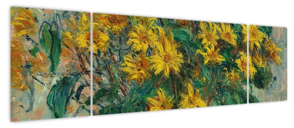 Obraz - Claude Monet, Jerusalem Artichoke Flowers, reprodukcje (170x50 cm)