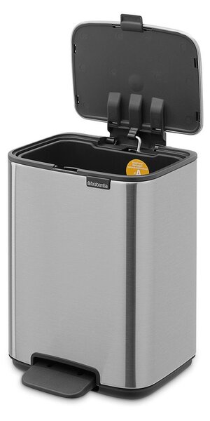 Stalowy kosz na śmieci z pedałem w kolorze matowego srebra 4 l Bo – Brabantia