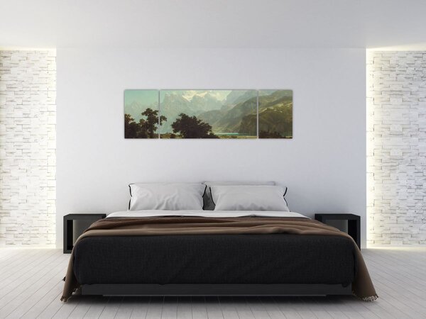 Obraz - Albert Bierstadt, Lake Lucerne, reprodukcje (170x50 cm)