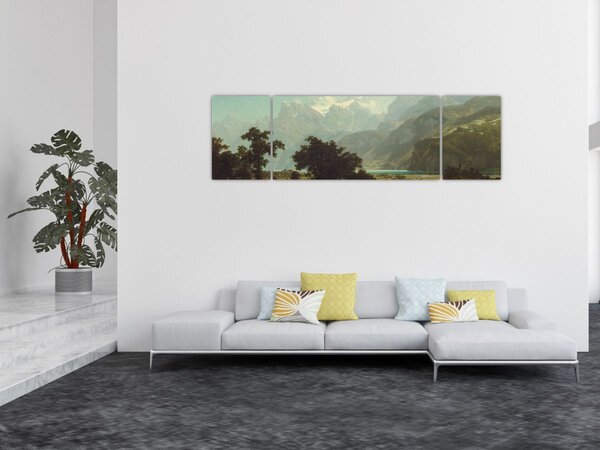 Obraz - Albert Bierstadt, Lake Lucerne, reprodukcje (170x50 cm)