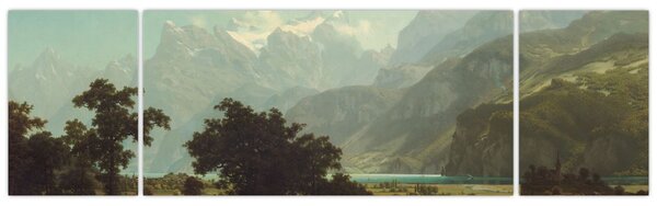 Obraz - Albert Bierstadt, Lake Lucerne, reprodukcje (170x50 cm)