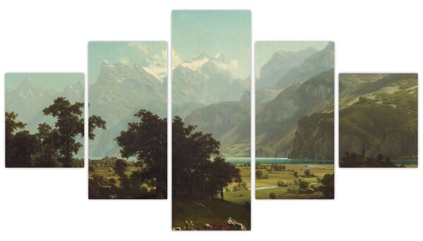 Obraz - Albert Bierstadt, Lake Lucerne, reprodukcje (125x70 cm)