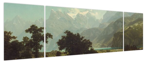 Obraz - Albert Bierstadt, Lake Lucerne, reprodukcje (170x50 cm)