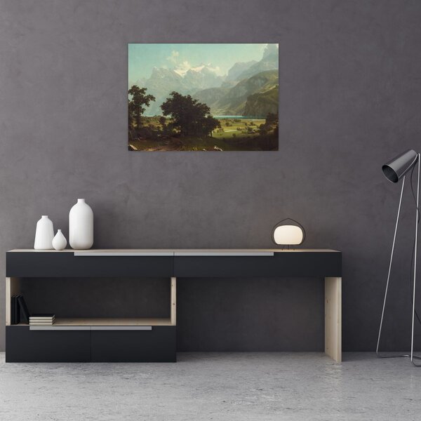 Obraz - Albert Bierstadt, Lake Lucerne, reprodukcje (70x50 cm)