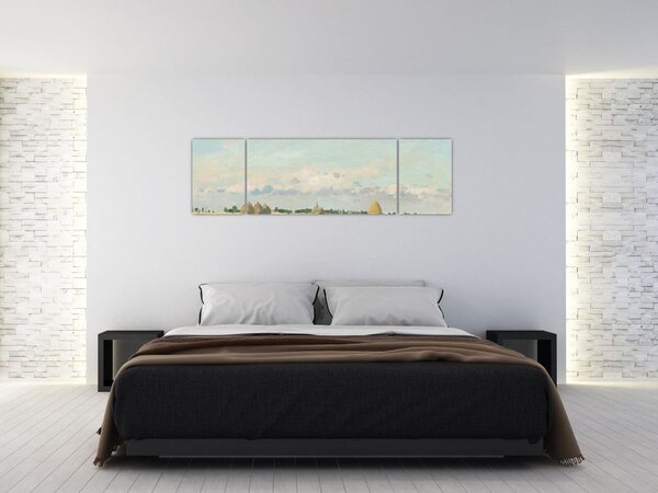 Obraz - Camille Pissarro, Landscape, Ile de France, reprodukcje (170x50 cm)