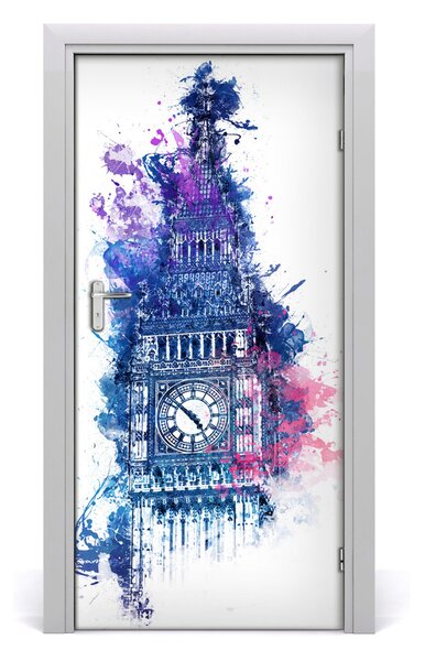 Naklejka samoprzylepna na drzwi Kolorowy Big Ben