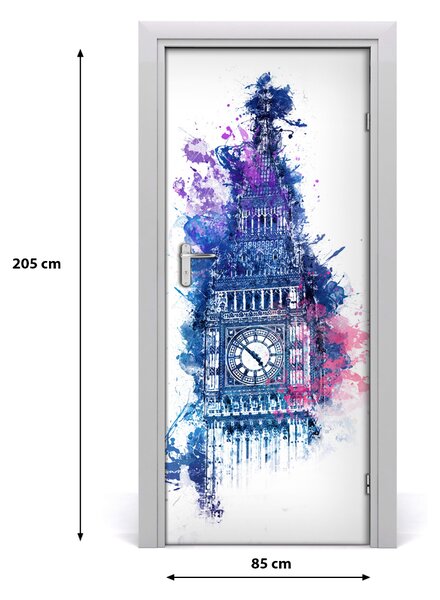 Naklejka samoprzylepna na drzwi Kolorowy Big Ben