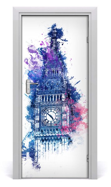 Naklejka samoprzylepna na drzwi Kolorowy Big Ben