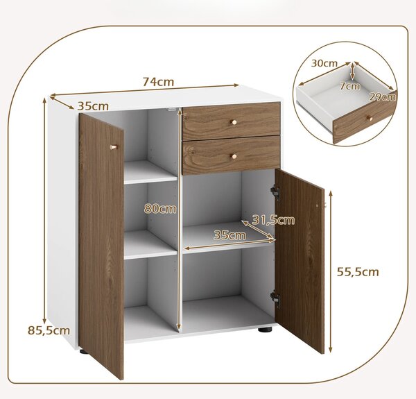 Komoda z 2 szufladami naturalna