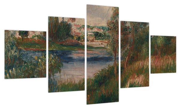 Obraz - Auguste Renoir, Landscape at Vetheuil, reprodukcje (125x70 cm)