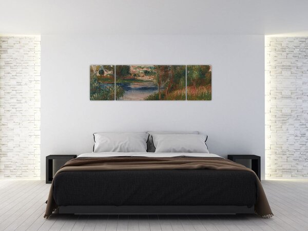 Obraz - Auguste Renoir, Landscape at Vetheuil, reprodukcje (170x50 cm)