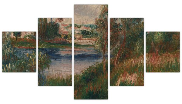 Obraz - Auguste Renoir, Landscape at Vetheuil, reprodukcje (125x70 cm)