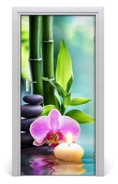 Naklejka samoprzylepna okleina Orchidea i bambus