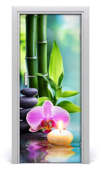 Naklejka samoprzylepna okleina Orchidea i bambus