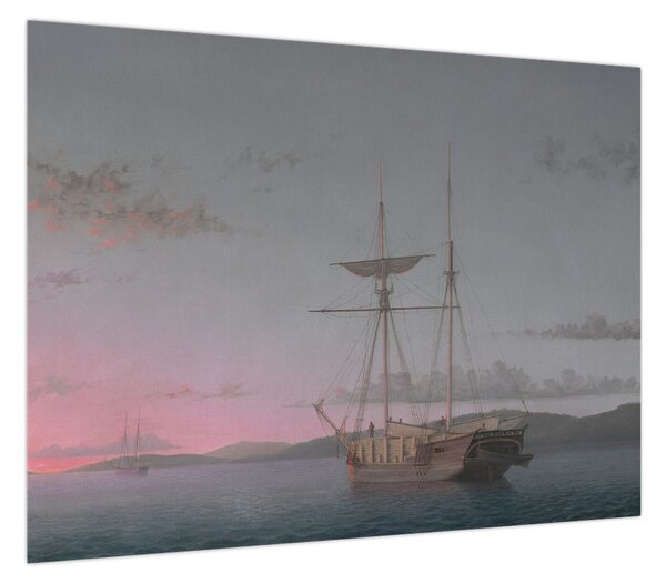 Obraz - Fitz Henry Lane, Lumber Schooners at Evening on Penobscot Bay, reprodukcje (70x50 cm)