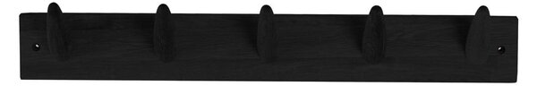 Czarny wieszak z drewna dębowego Canett Uno, szer. 60 cm