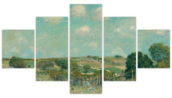 Obraz - Alfred Sisley, Meadow, reprodukcje (125x70 cm)