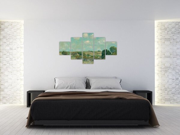 Obraz - Alfred Sisley, Meadow, reprodukcje (125x70 cm)