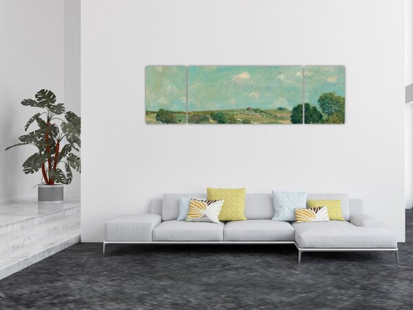 Obraz - Alfred Sisley, Meadow, reprodukcje (170x50 cm)
