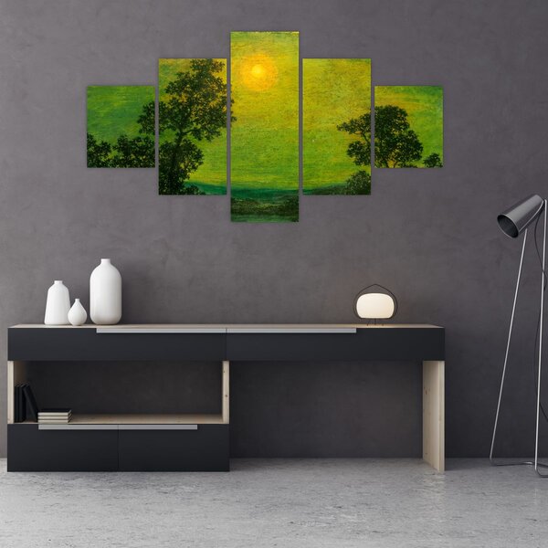 Obraz - Imitator of Ralph Albert Blakelock, Moonlight, reprodukcje (125x70 cm)