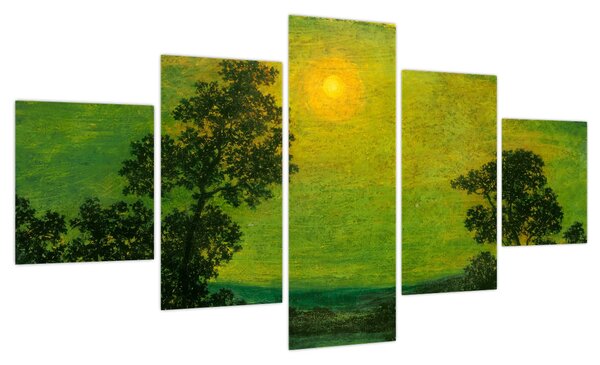 Obraz - Imitator of Ralph Albert Blakelock, Moonlight, reprodukcje (125x70 cm)