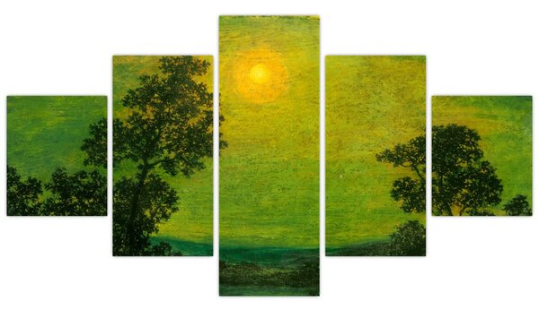 Obraz - Imitator of Ralph Albert Blakelock, Moonlight, reprodukcje (125x70 cm)