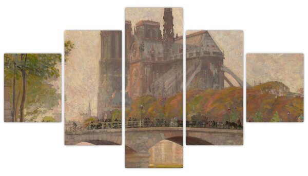 Obraz - Robert William Vonnoh, Notre Dame de Paris, reprodukcje (125x70 cm)