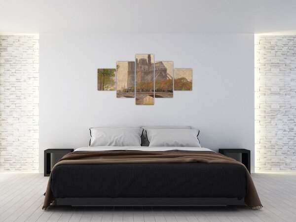 Obraz - Robert William Vonnoh, Notre Dame de Paris, reprodukcje (125x70 cm)