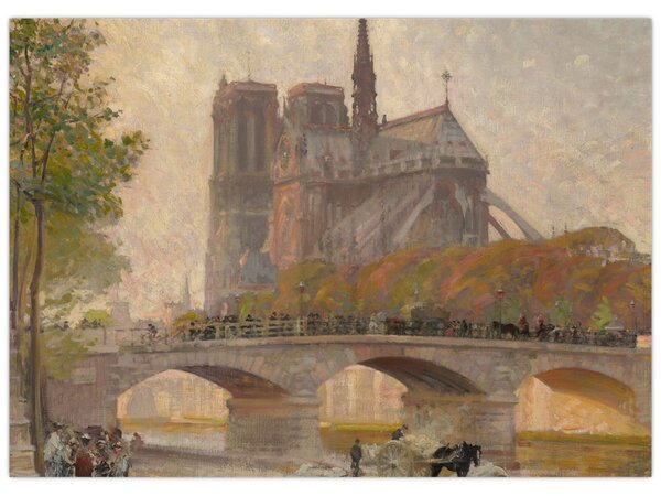 Obraz - Robert William Vonnoh, Notre Dame de Paris, reprodukcje (70x50 cm)