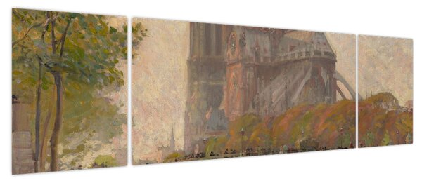 Obraz - Robert William Vonnoh, Notre Dame de Paris, reprodukcje (170x50 cm)