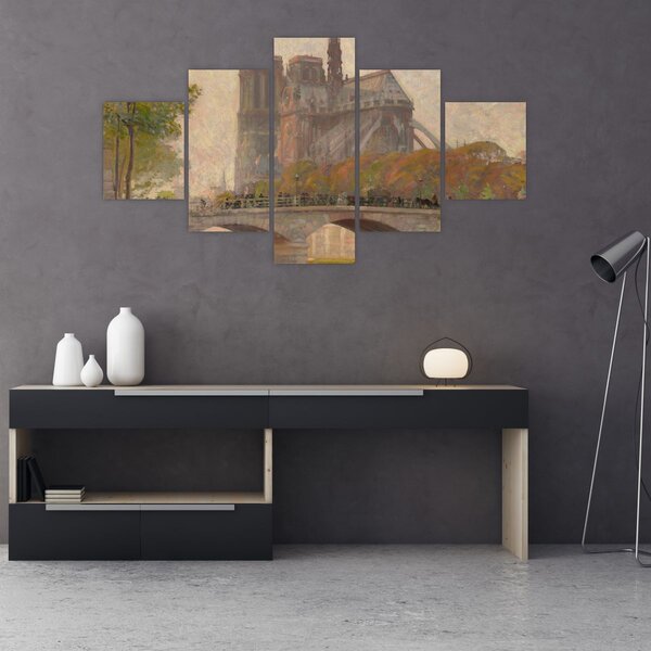 Obraz - Robert William Vonnoh, Notre Dame de Paris, reprodukcje (125x70 cm)