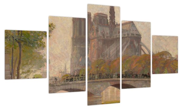 Obraz - Robert William Vonnoh, Notre Dame de Paris, reprodukcje (125x70 cm)