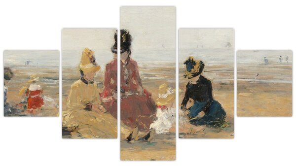 Obraz - Eugène Boudin, On the Beach, Trouville, reprodukcje (125x70 cm)
