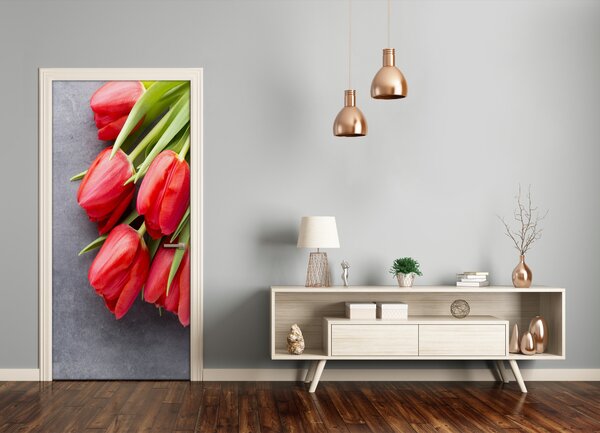 Naklejka samoprzylepna okleina Czerwone tulipany