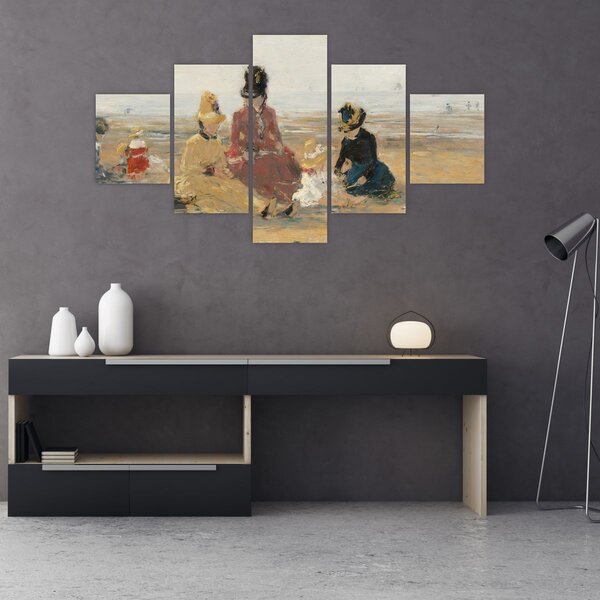 Obraz - Eugène Boudin, On the Beach, Trouville, reprodukcje (125x70 cm)